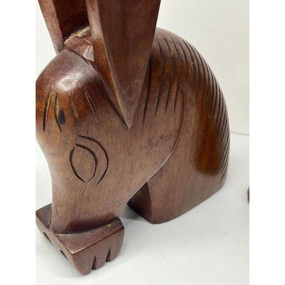 MCM Handcarved Wood Donkey Bookends 1942 Puerto Rico - Picture 6 of 10